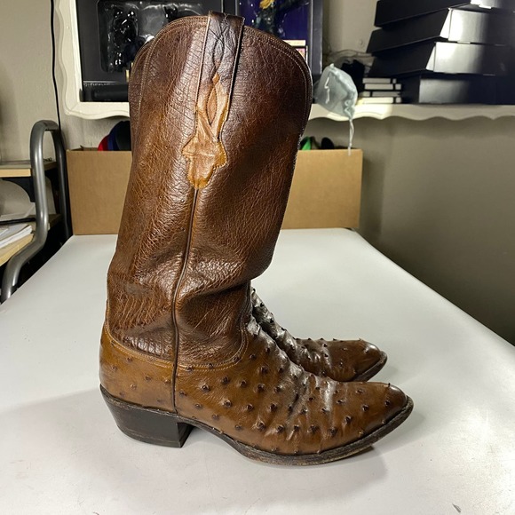 Falconhead Ostrich Exotic Western Cowboy Boots Full Quill Men\'s 8D main image 6